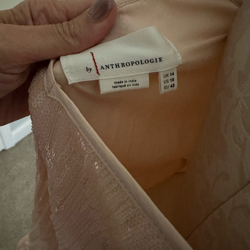 Anthropologie Peach Sequin Top - Picture 3 of 3